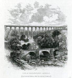 Vista del acueducto de Pont-Cysylltau, 1861 de English School